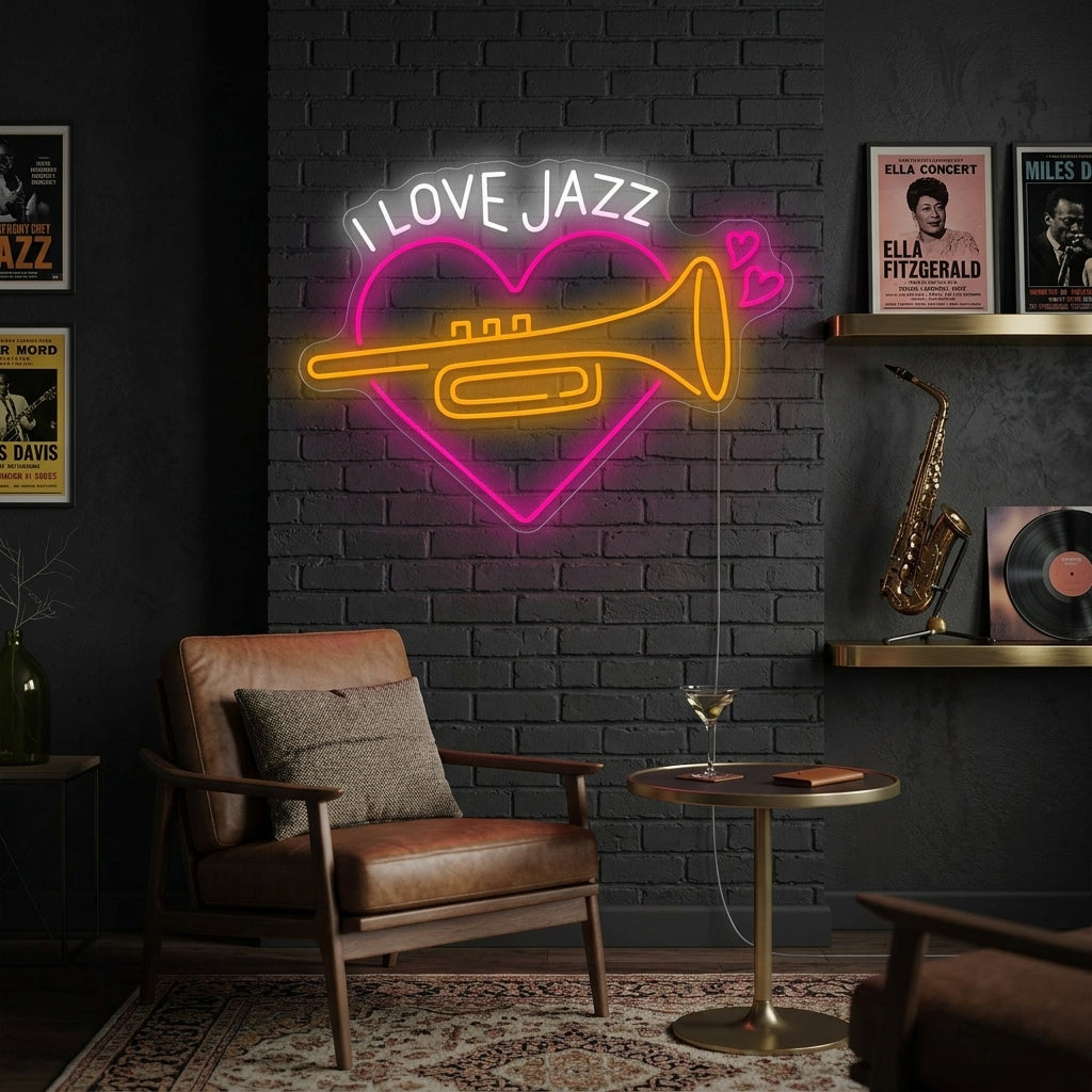 "Música Jazz" Letrero de neón