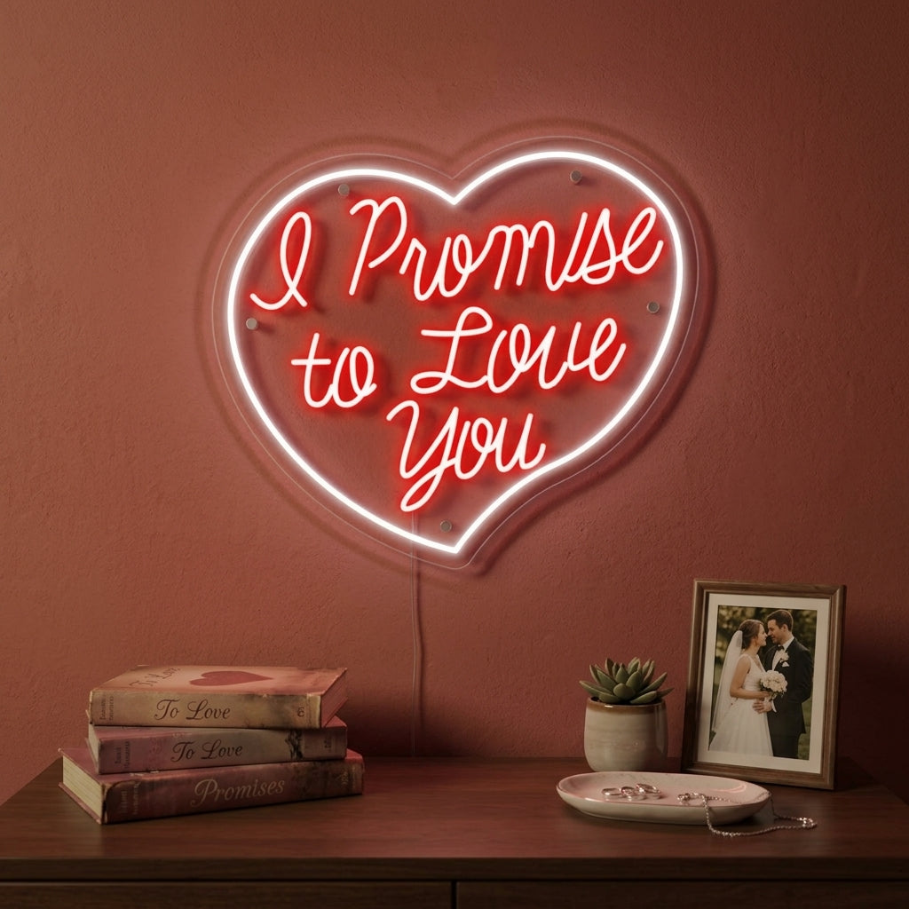 "I Promise To Love You" Letreros Neon