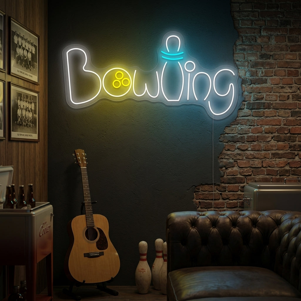 "Bowling" Letrero de neón