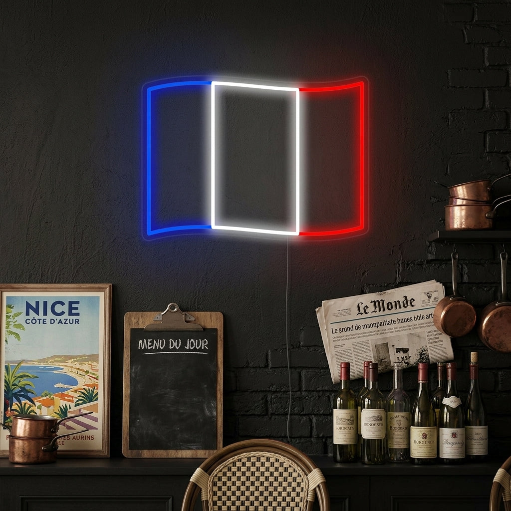 "Bandera De Francia" Letreros Neon