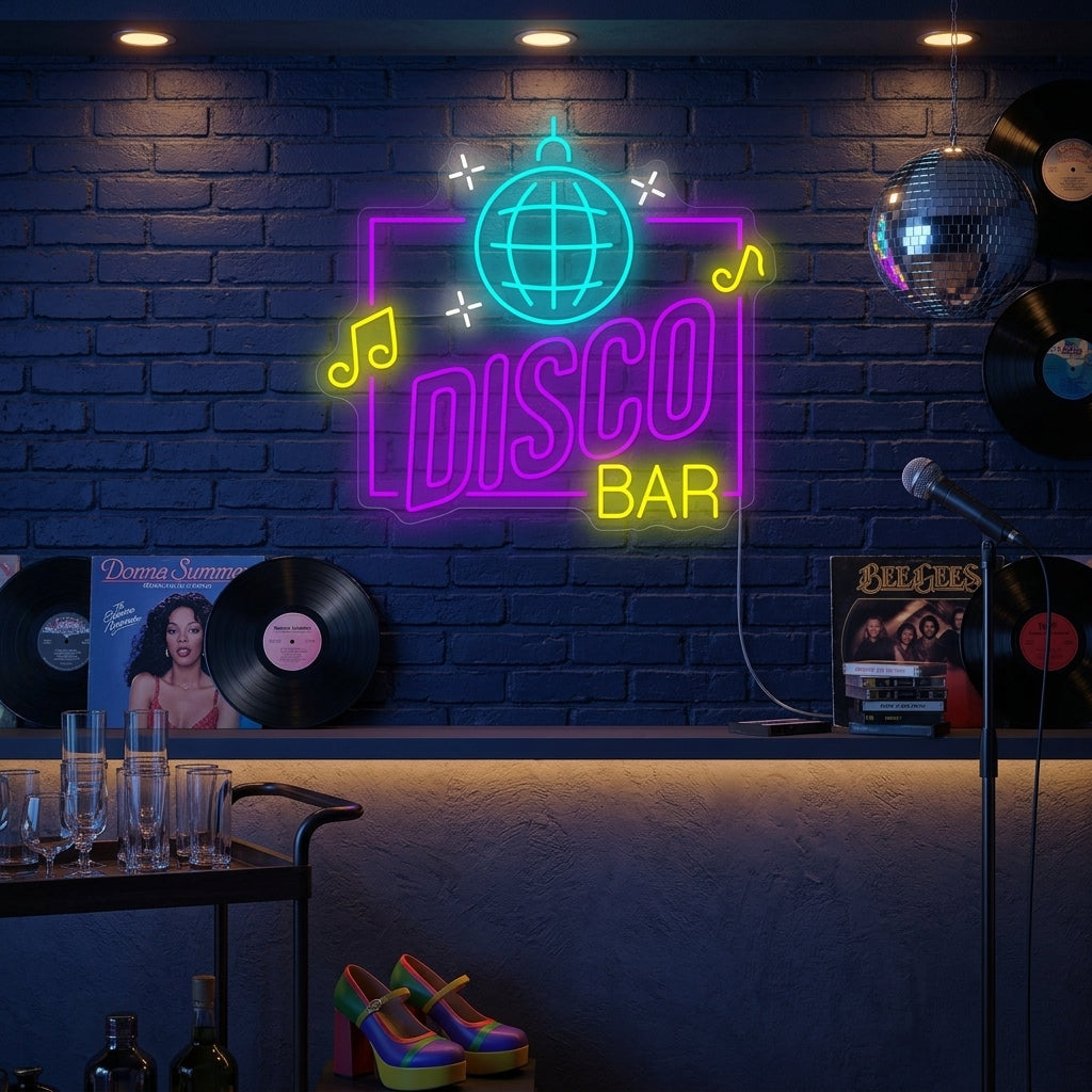 "Disco Bar" Letrero de neón