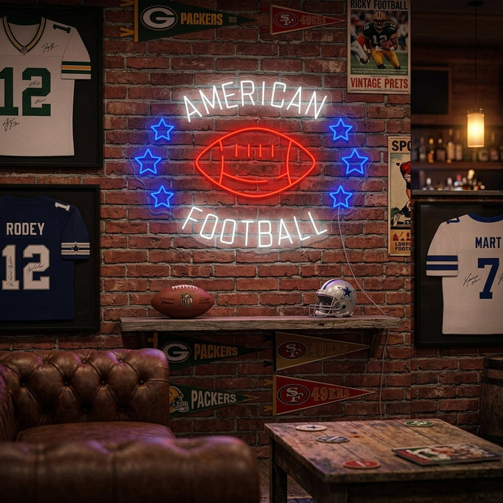 "American Football" Letrero de neón