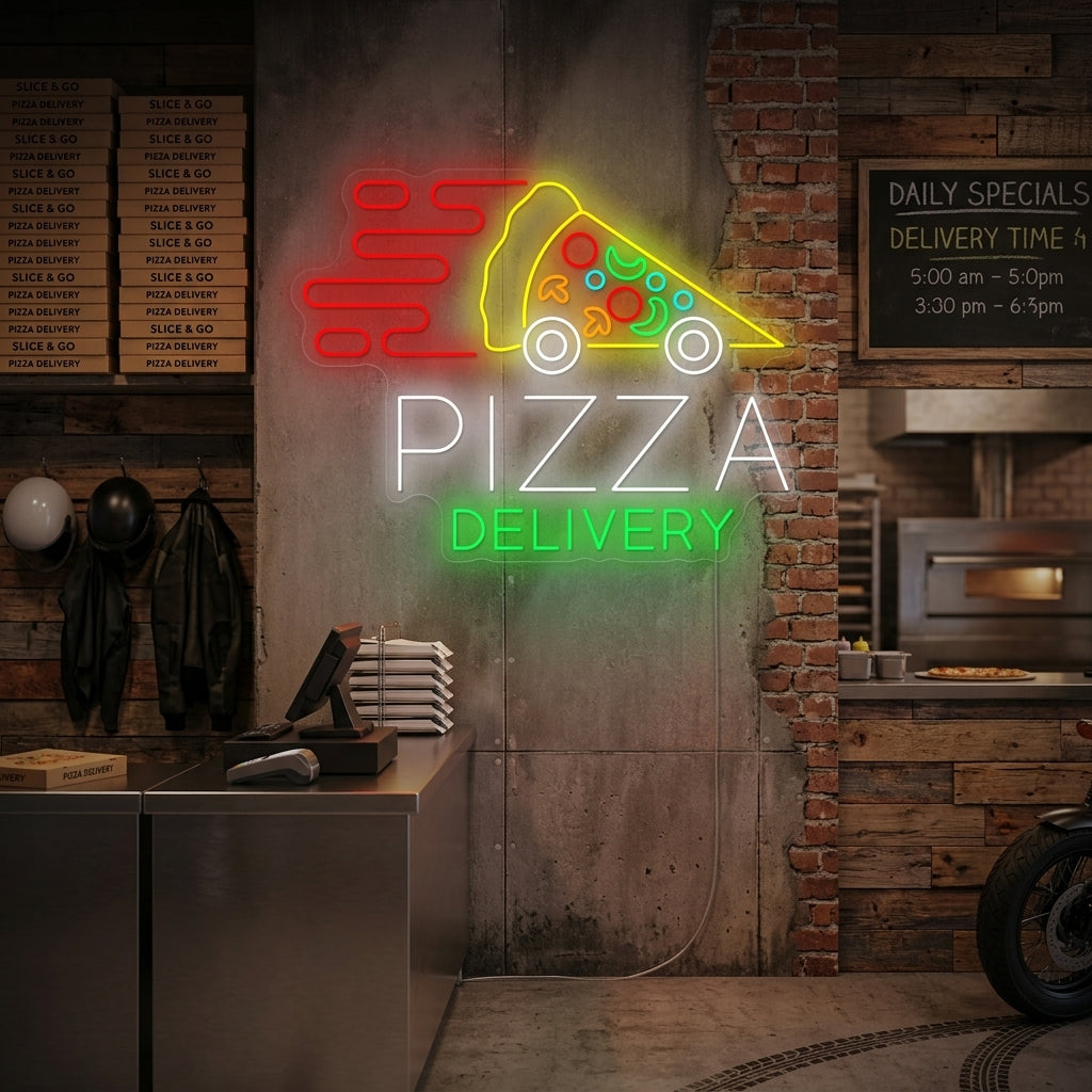 "Pizza Delivery" Letrero de neón