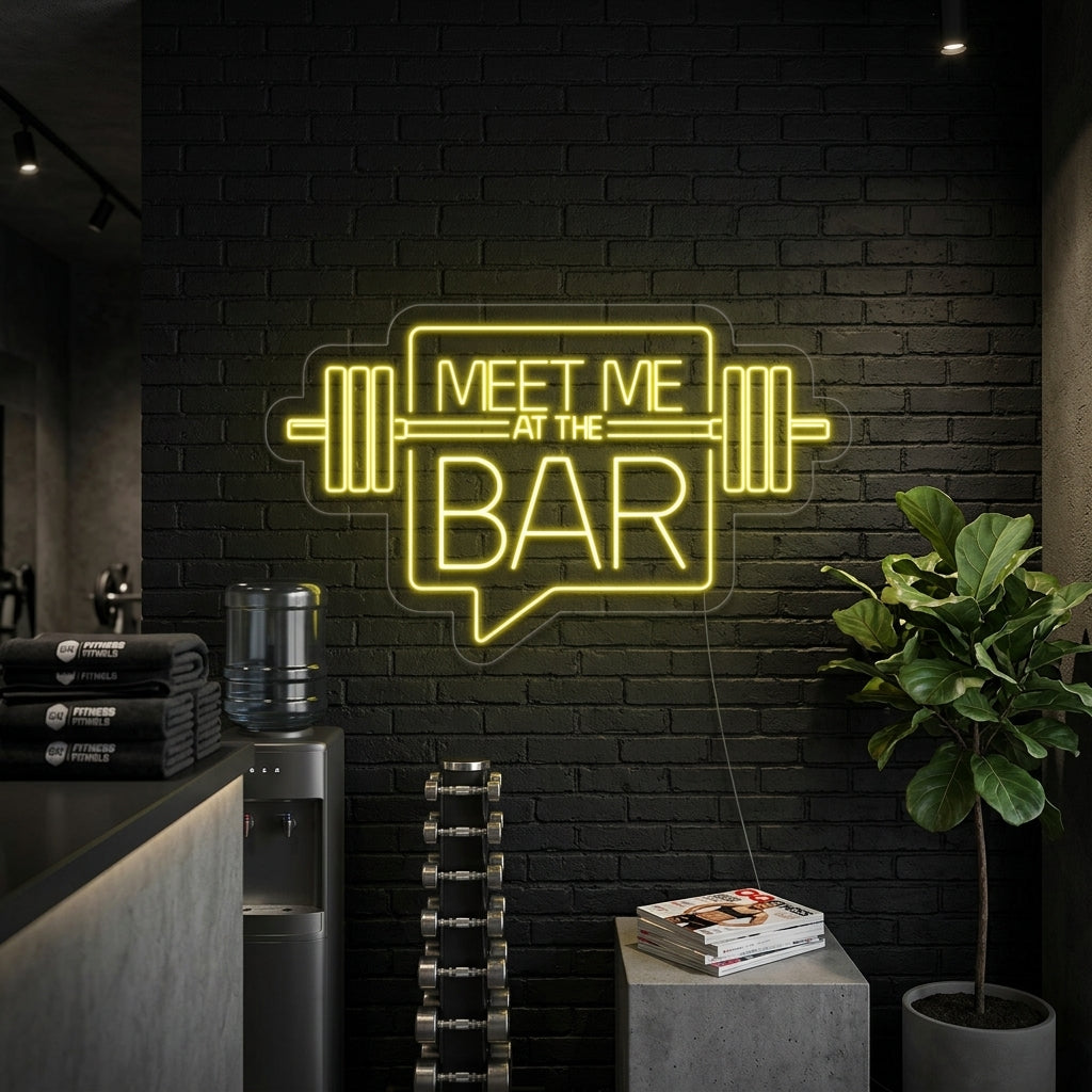 "Meet Me At The Bar Gimnasio" Letreros Neon