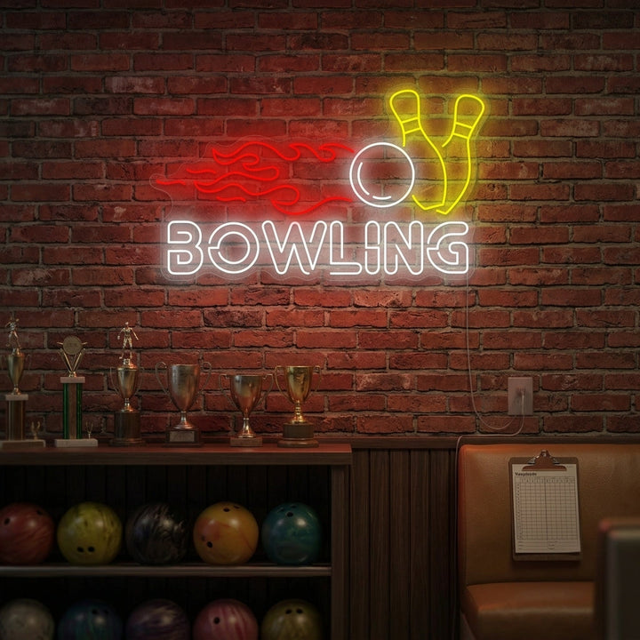 "Bowling" Letrero de neón