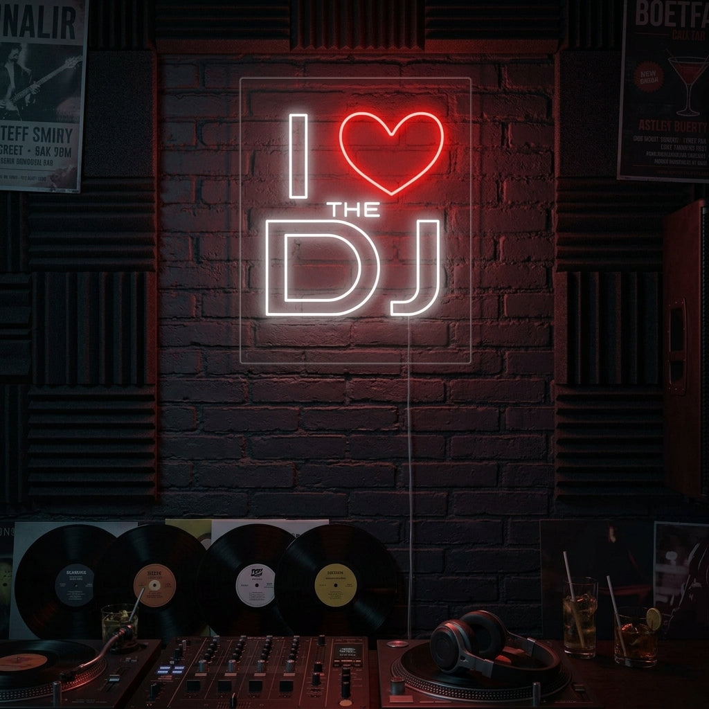 "I Love The Dj" Letreros Neon