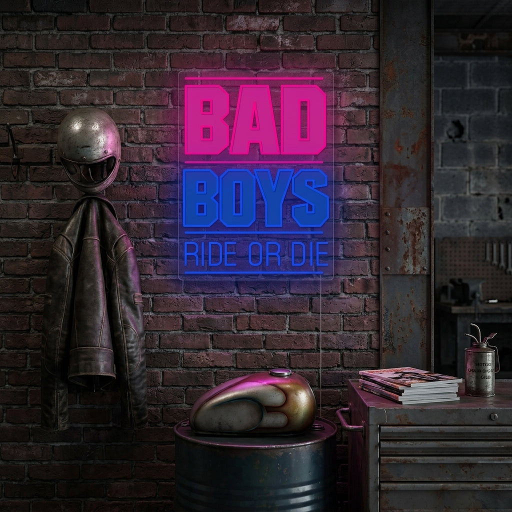 "Bad Boys Ride Or Die" Letrero de neón