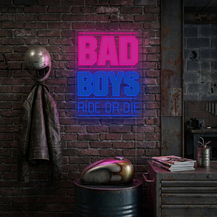 "Bad Boys Ride Or Die" Letrero de neón