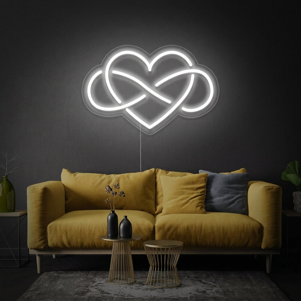 "Infinito, Corazón" Letreros Neon