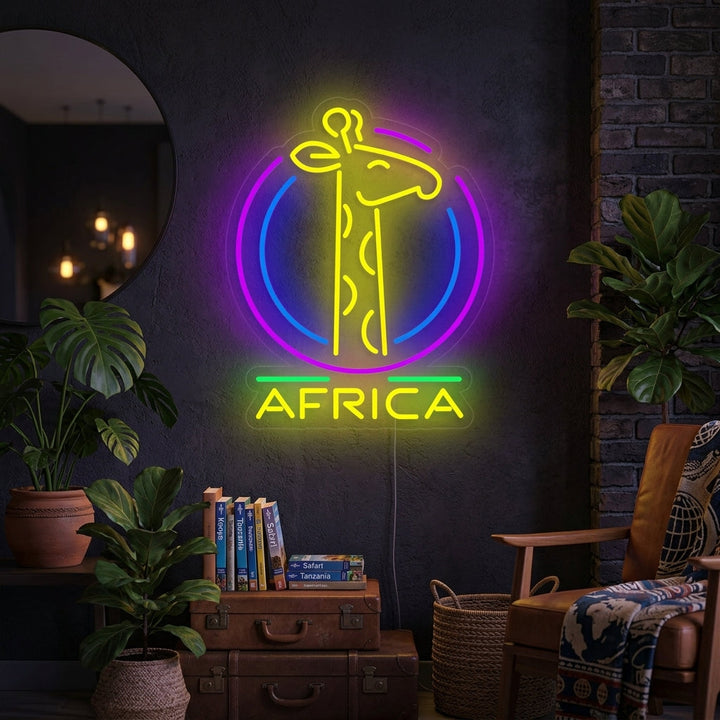 "África Jirafa" Letreros Neon
