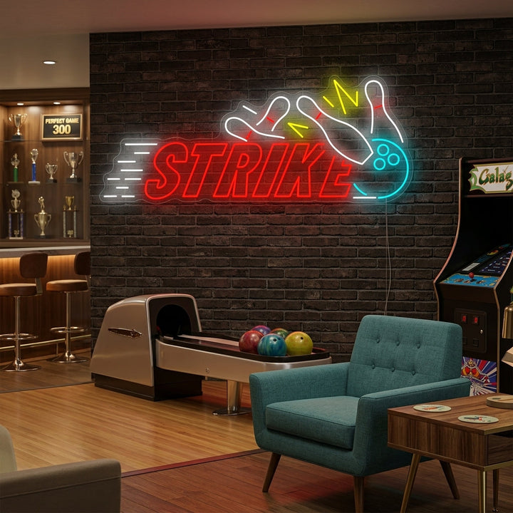 "Strike Bowling" Letrero de neón