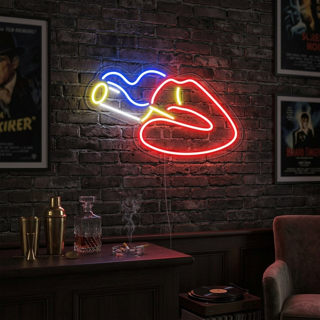 "Labios Fumando" Letreros Neon
