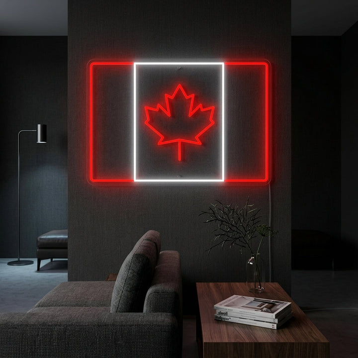 "Bandera De Canadá" Letreros Neon
