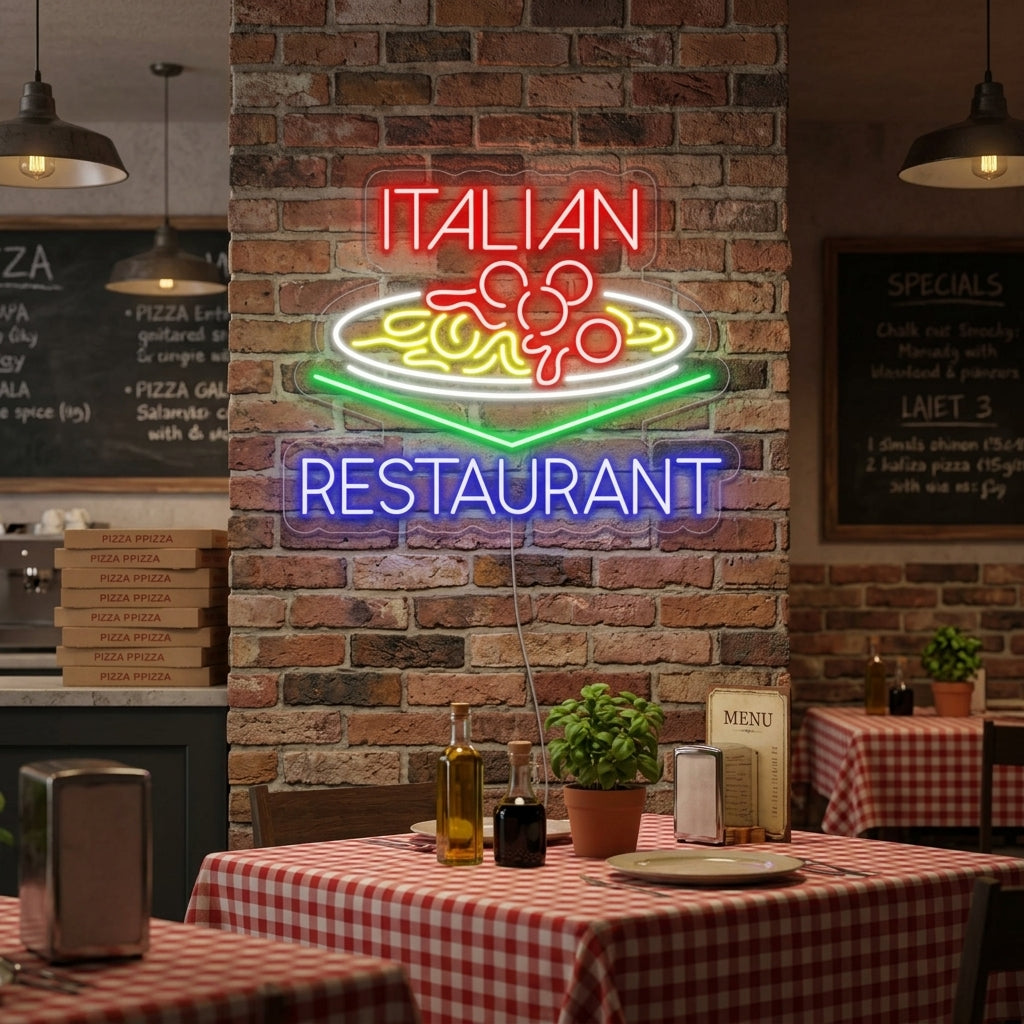 "ITALIAN RESTAURANT" Letreros Neon