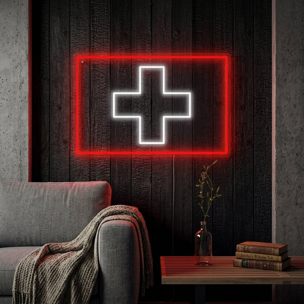 "Bandera De Suiza" Letreros Neon