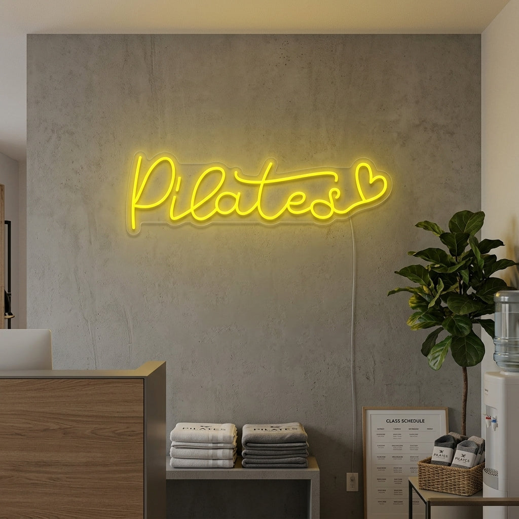 "Pilates Corazón" Letreros Neon