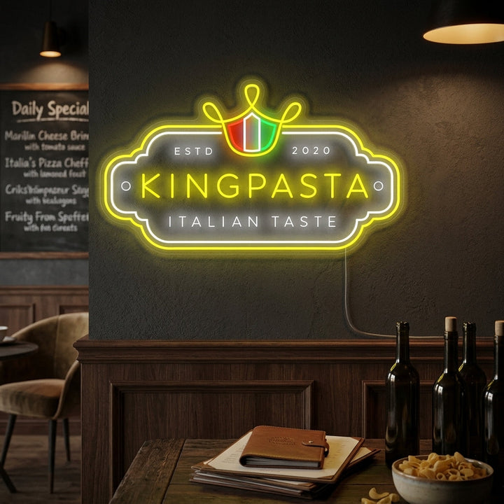 "King Pasta" Letrero de neón