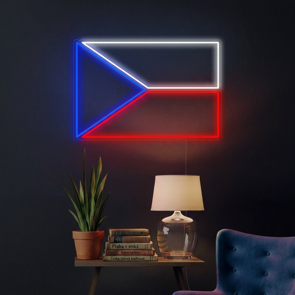 "Bandera De La República Checa" Letreros Neon