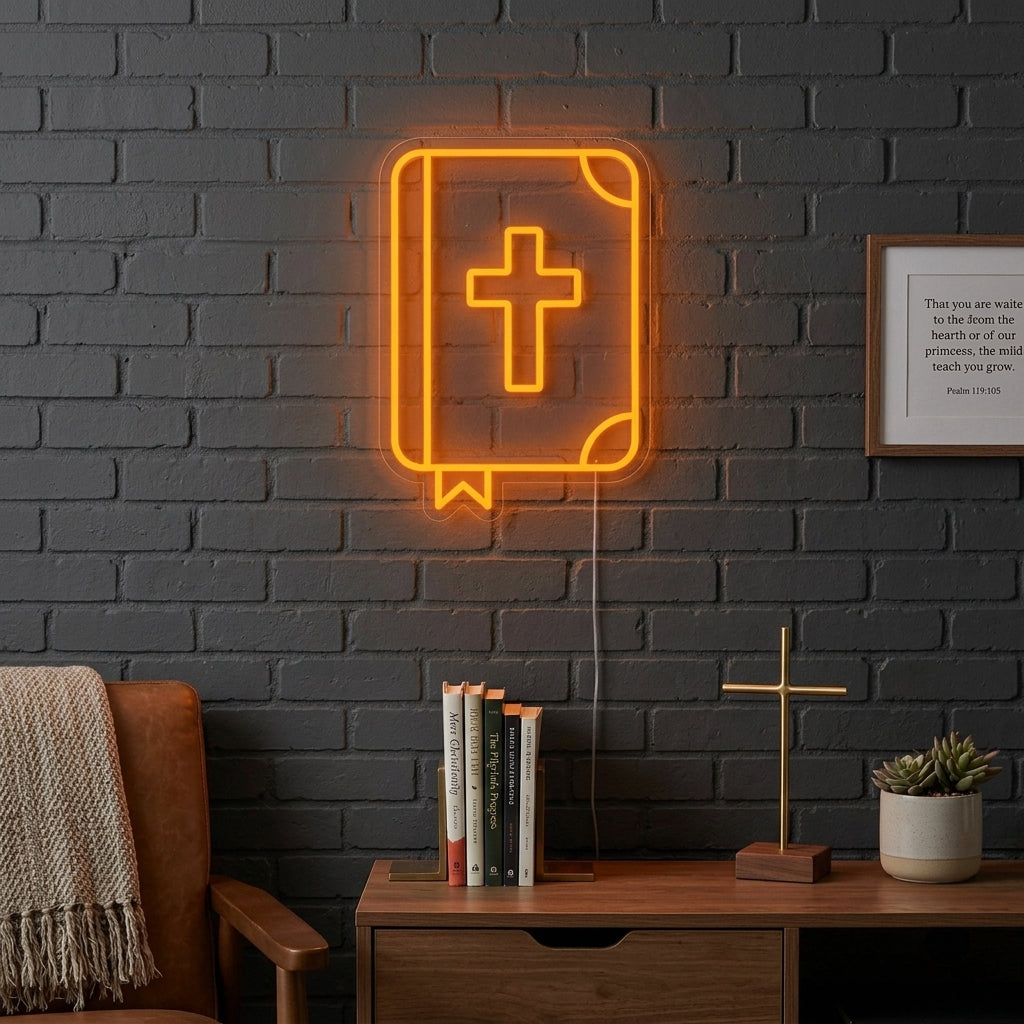 "Santa Biblia Cristiana" Letreros Neon