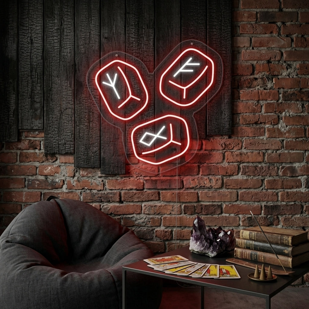 "Piedras Rúnicas Nórdicas" Letreros Neon
