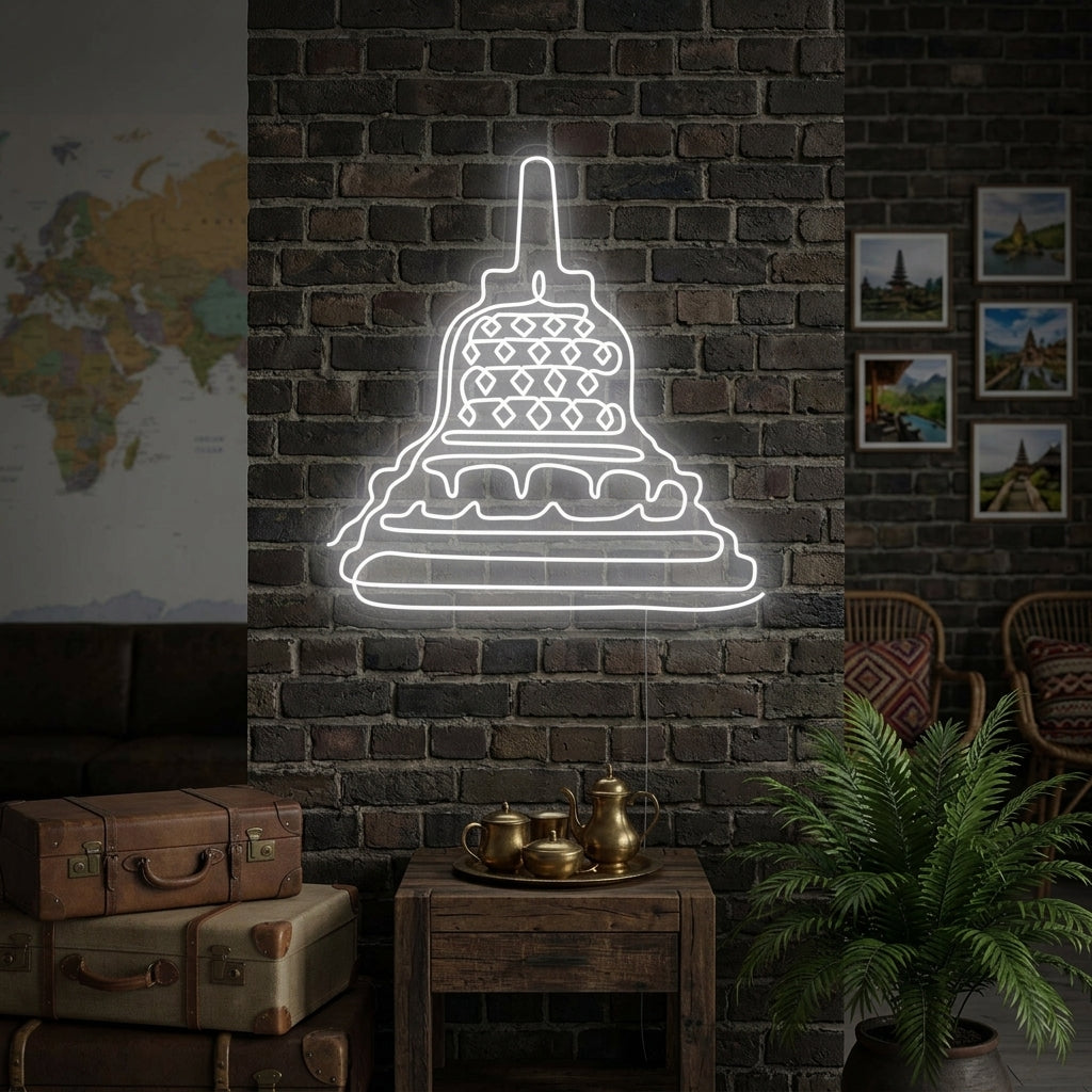 "Templo De Borobudur En Indonesia" Letreros Neon