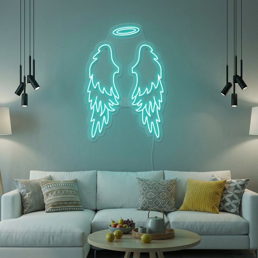 "Alas De Ángel Halo" Letreros Neon