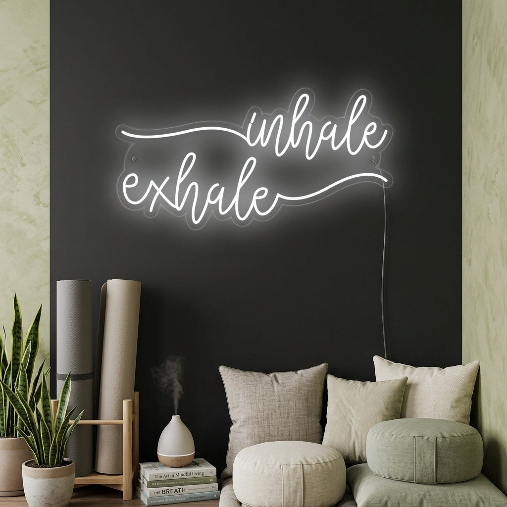 "Inhale Exhale" Letreros Neon