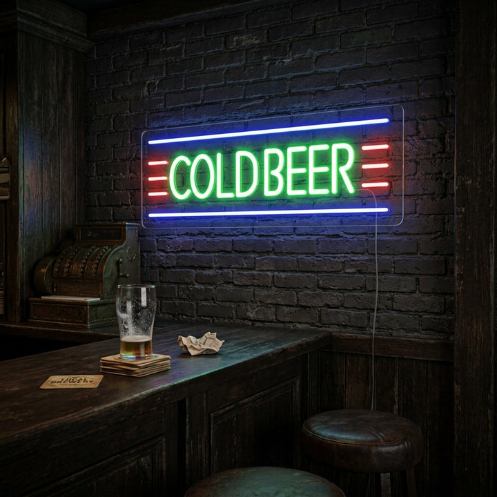 "Cold Beer" Letreros Neon