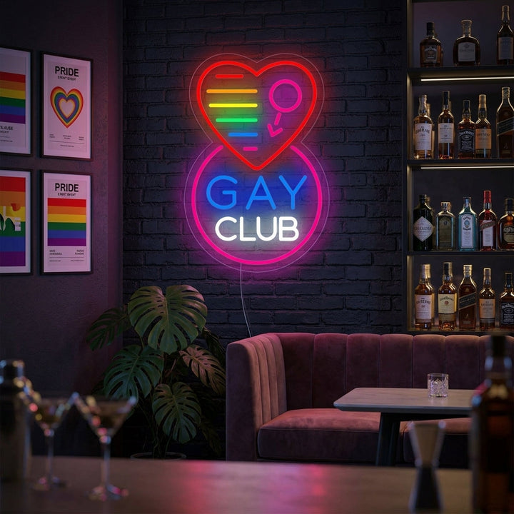 "Bandera Arcoíris Orgullo Lgbt Única, Gay Club" Letreros Neon