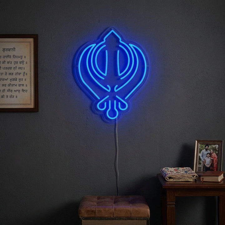 "Símbolo Khanda Del Sikhismo" Letreros Neon