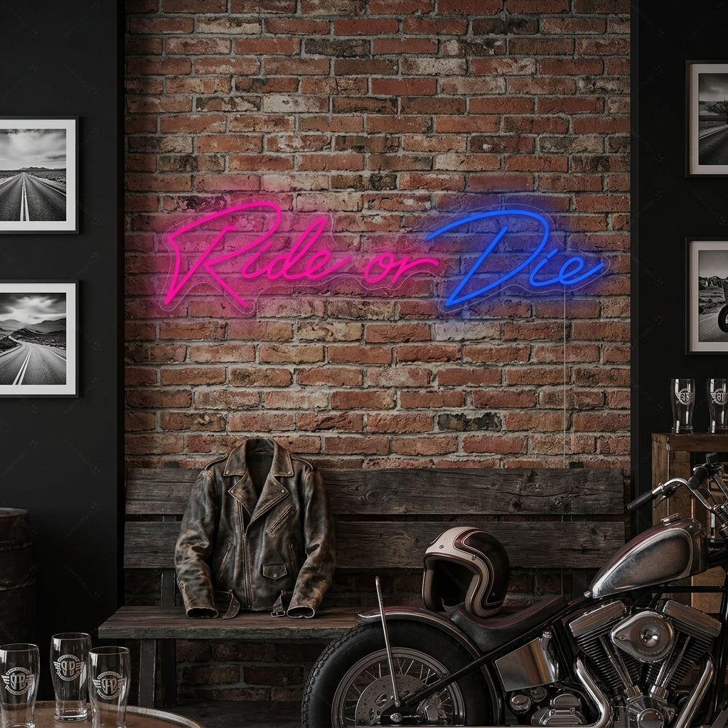 "Ride Or Die" Letrero de neón