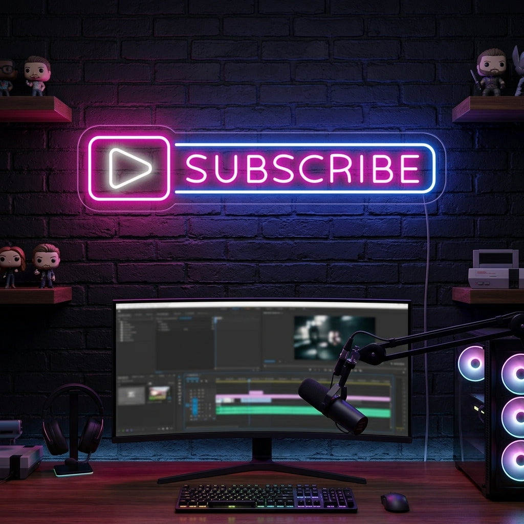 "Subscribe Button" Letreros Neon