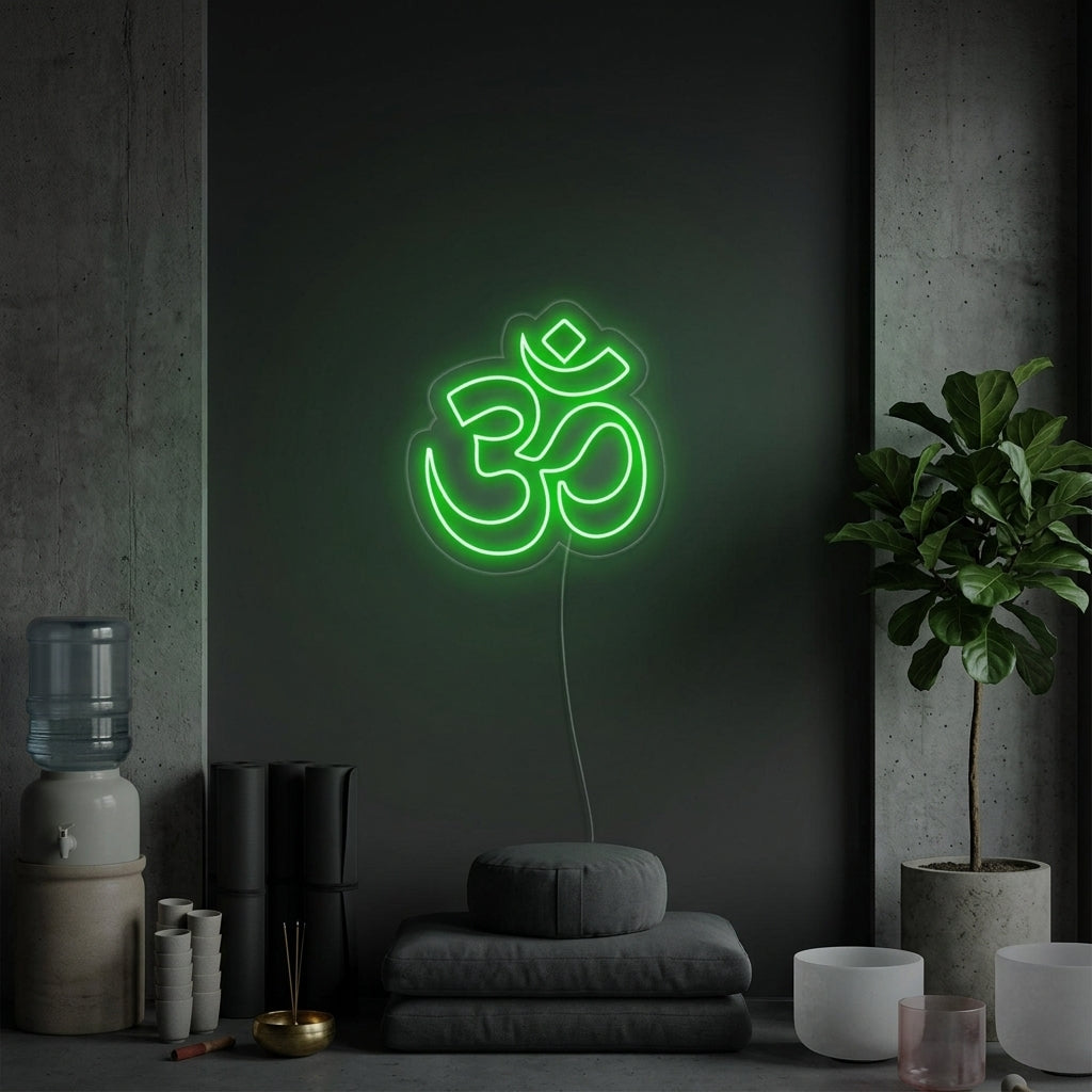 "Om Yoga, Decoración De Yoga, Arte Mural De Yoga" Letreros Neon