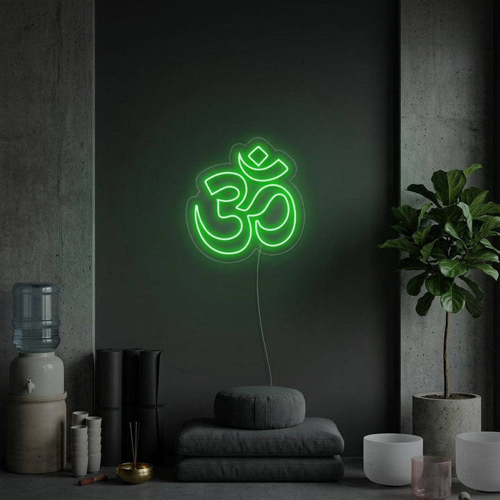 "Om Yoga, Decoración De Yoga, Arte Mural De Yoga" Letreros Neon