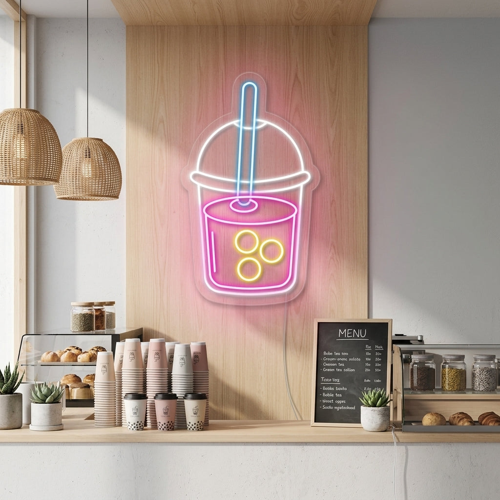 "Taza De Té Boba" Letreros Neon