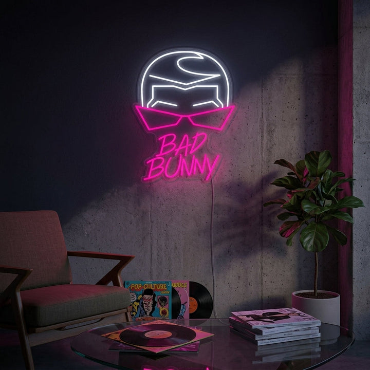 "Bad Bunny Cantante Y Rapero" Letreros Neon