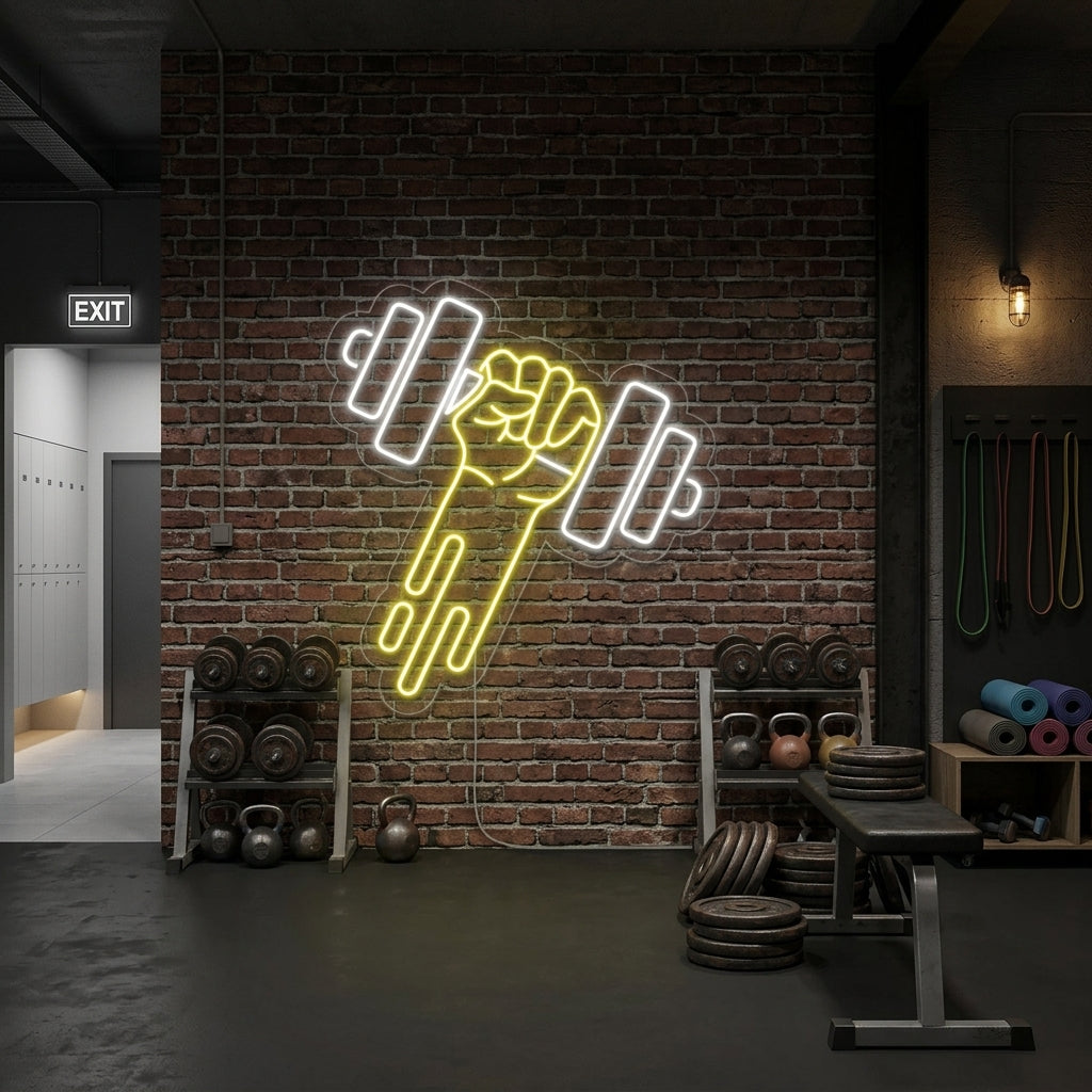 "Pesas De Gimnasio" Letreros Neon
