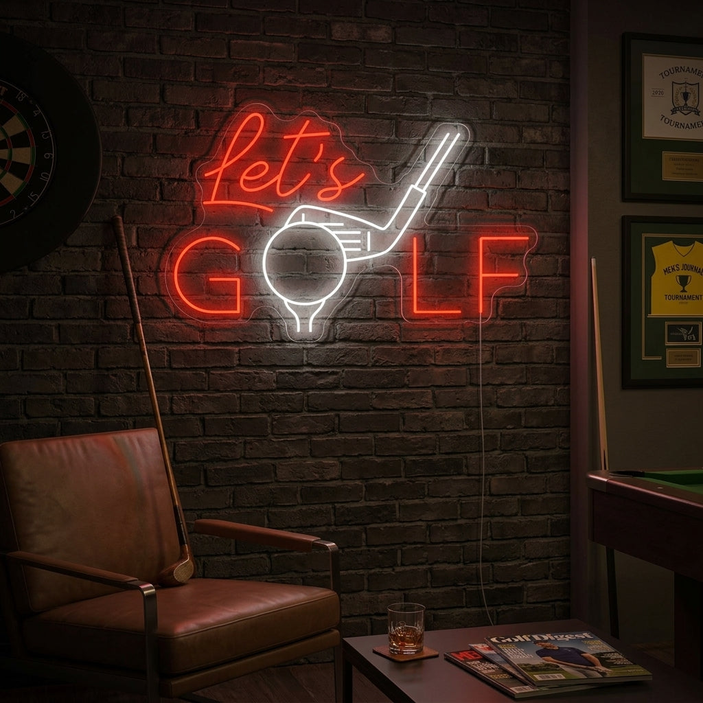 "Let's Golf" Letrero de neón