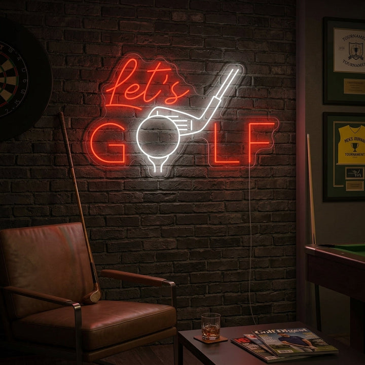 "Let's Golf" Letrero de neón