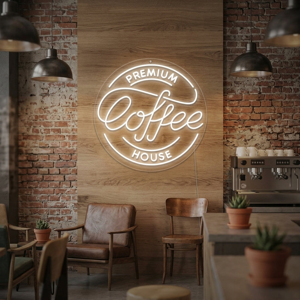 "Premium Coffee House" Letreros Neon