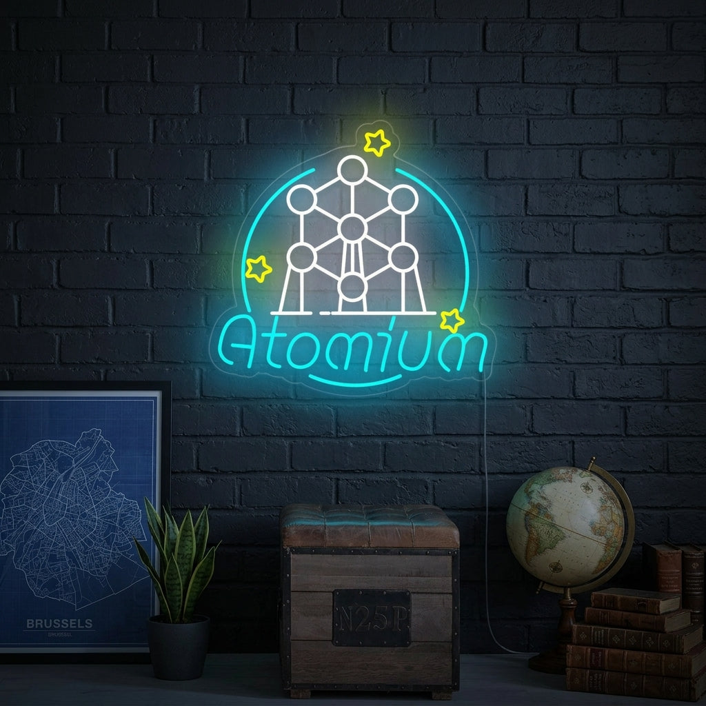 "Atomium En Bruselas, Bélgica" Letreros Neon