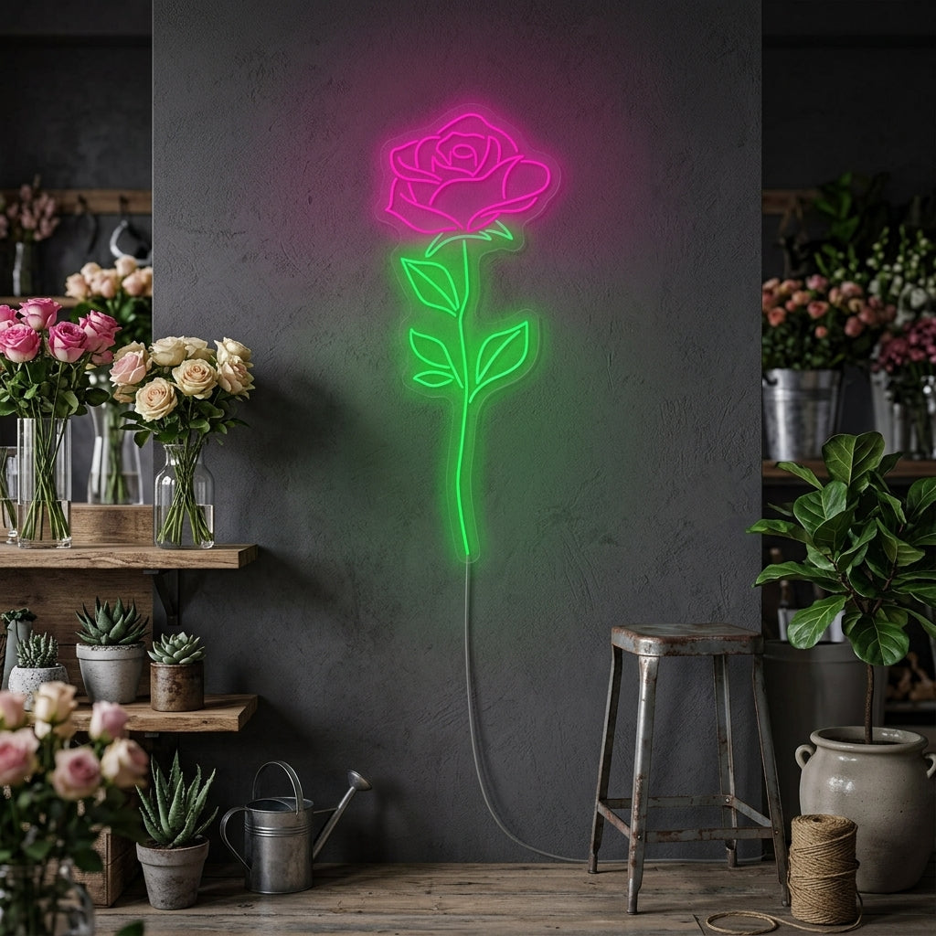 "Rosa Rosa" Letrero de neón