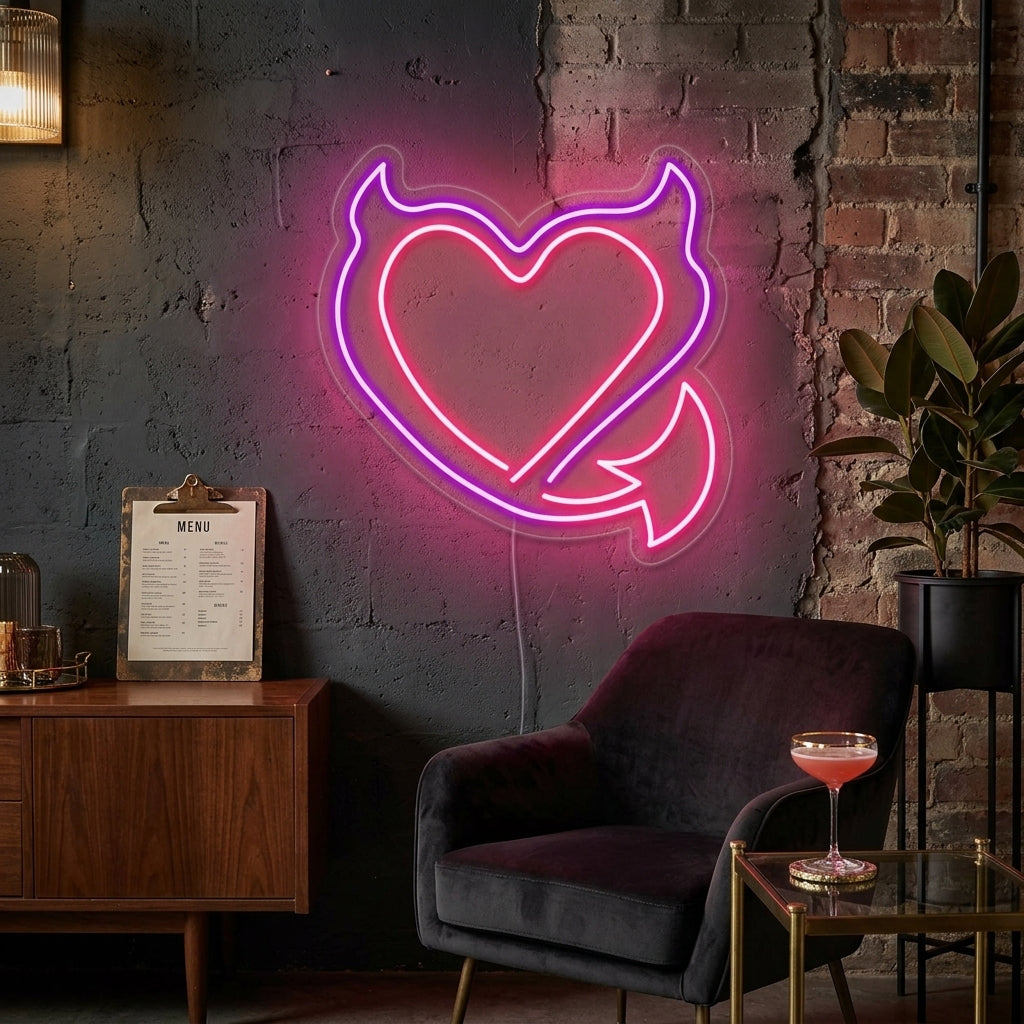 "Corazón De Diablo" Letreros Neon