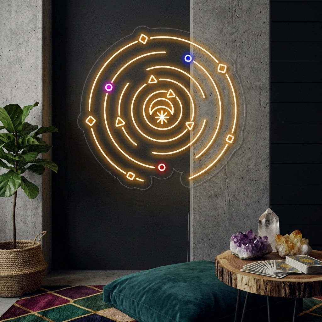 "Galaxia Sol Estrella Luna" Letreros Neon