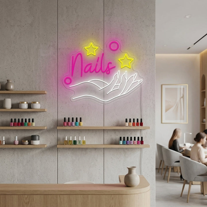"Salón De Uñas" Letrero de neón