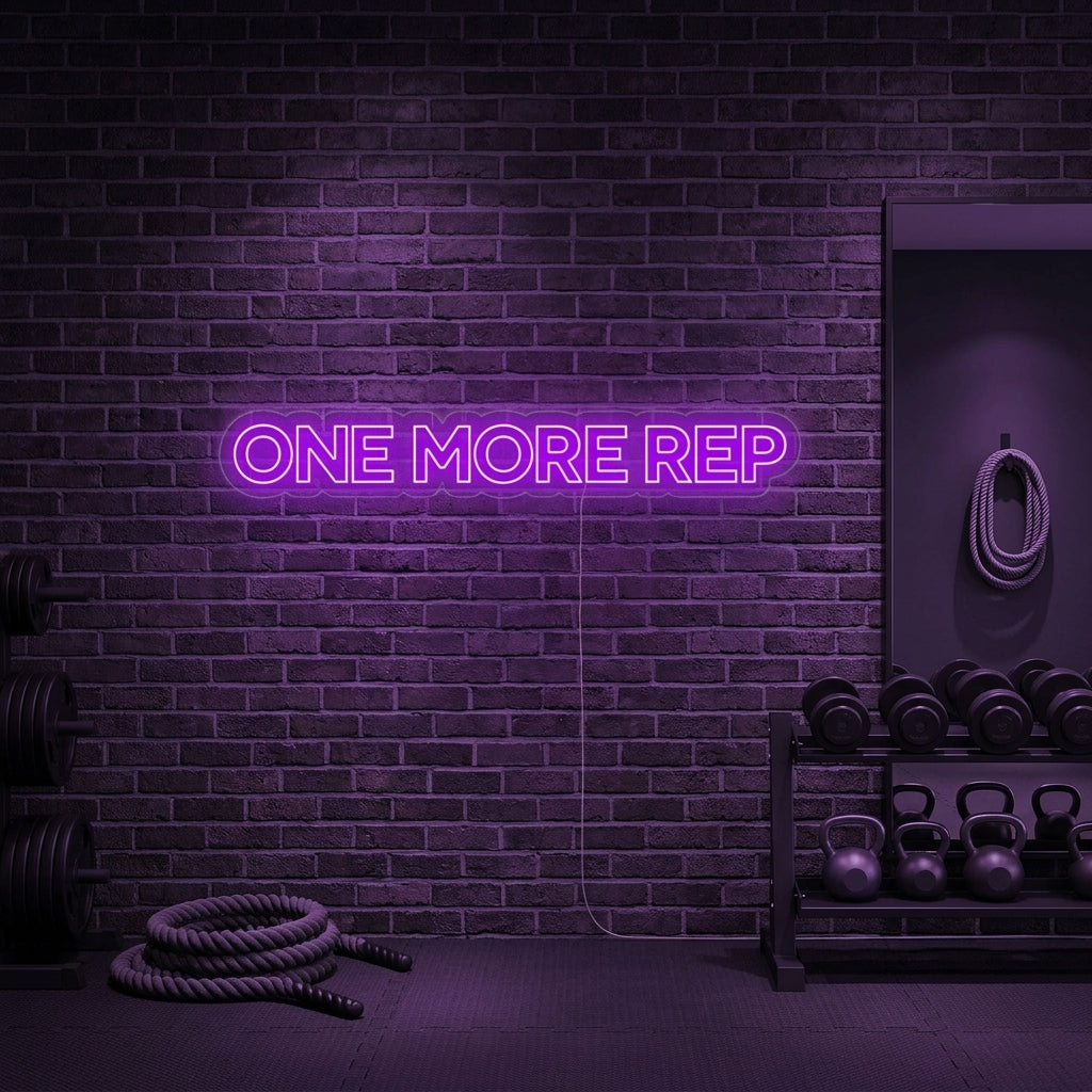 "Una Repetición Más, Decoración De Gimnasio, Frases De Gimnasio, Frases De Fitness, Frases De Entrenamiento" Letreros Neon