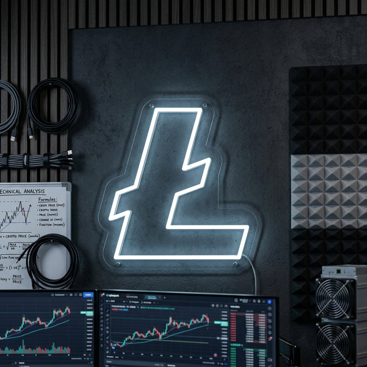 "Criptomoneda Litecoin (LTC)" Letreros Neon