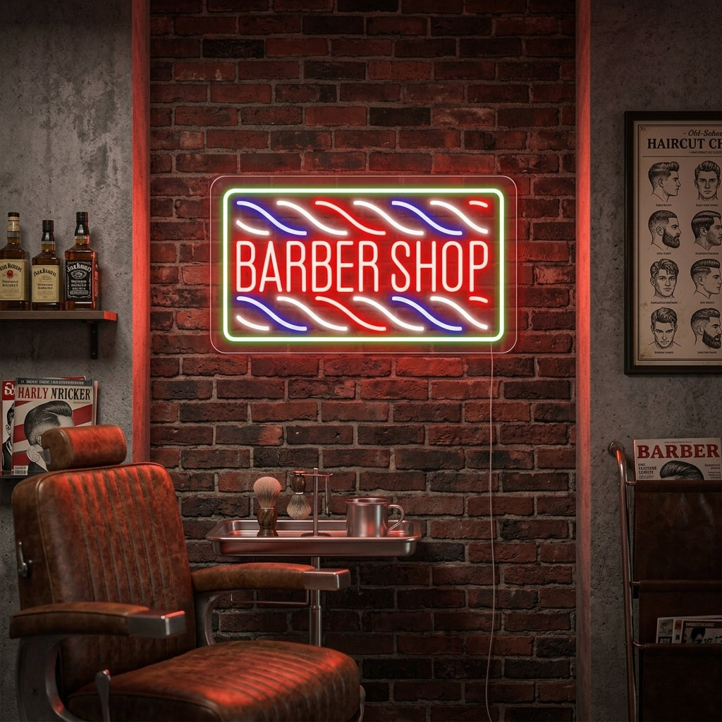 "Corte De Pelo, Barber Shop" Letreros Neon