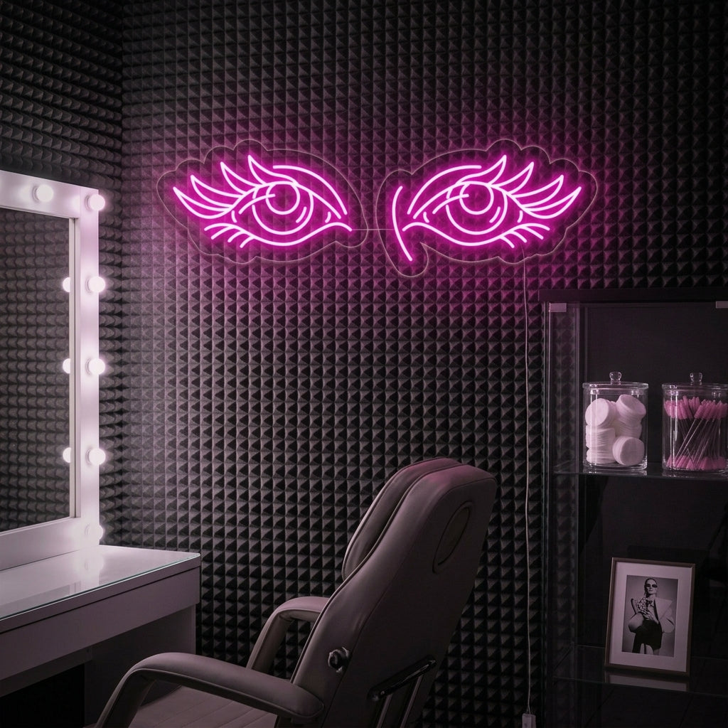 "Ojos Pestañas" Letreros Neon