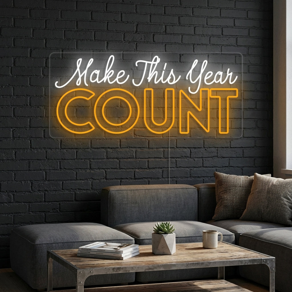 "Make This Year Count" Letreros Neon